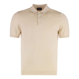 Drumohr Truien & Vesten, Heren, Beige, M, Katoen, Gebreid katoenen poloshirt