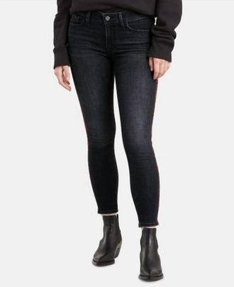Levi's Embroidered Skinny Ankle Jeans In Black
