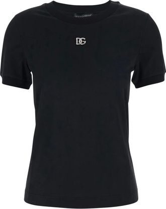 Dolce & Gabbana Dames, Tops, Zwart, Maat: M Katoen