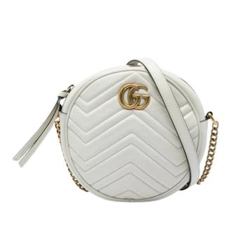 Gucci Pre-owned Gewatteerde Crossbody Tas - Dames - Pre-owned - Wit - Maat: ONE Size Zijde