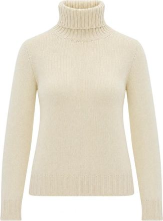 Fabiana Filippi Mano garza Dolcevita - Dames - Coltruien - Beige - XS - Kasjmier - Truien & Vesten