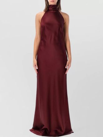 Ralph Lauren satin halterneck sleeveless maxi dress