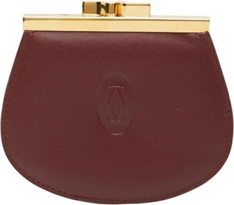 Cartier Bordeaux Wine Red Leather Coin Purse/Coin Case (Pre-Owned)