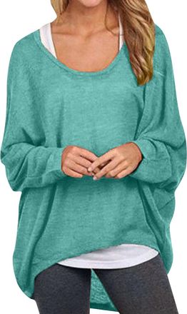 Generic Ladies Jumpers Size 20 Womens Batwing Sleeve Pullover Tops Off Shoulder Loose Oversized Baggy Sweater Shirts Casual T Shirt Blouses Clothing Ladies Ju
