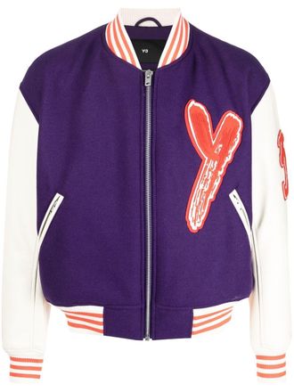 Yohji Yamamoto graphic-print bomber jacket - Purple