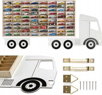 OEM Estanter&iacute;a De Cami&oacute;n Para Muelles - 80 Compartimentos, De Madera, Con Ruedas Hot Wheels Acopladas