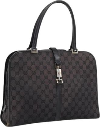 Gucci Pre-owned Canvas Handtas - Dames - Pre-owned - Zwart - Maat: ONE Size Zijde