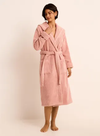 Miiyu Womens Long hooded terry bathrobe