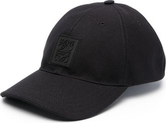 Loewe logo-patch cotton cap - unisex - Cotton - One Size - Black