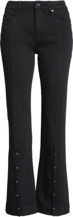 Paige Manhattan High Waist Bootcut Jeans in Black Shadow at Nordstrom, Size 23P