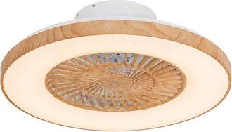 QAZQA Ventilador de techo madera LED mando a distancia