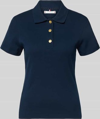 Tommy Hilfiger Slim Fit Poloshirt aus reiner Baumwolle in Marine, Gr&ouml;&szlig;e XL
