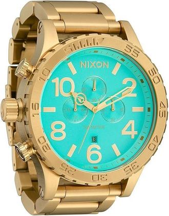 Nixon 51-30 Chrono Mens Watches Gold/Turquoise/Gold, Stainless Steel