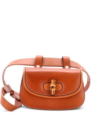 Gucci Bamboo 1947 Leather Mini belt bag - women - Calf Leather/Bamboo/Leather - One Size - Brown