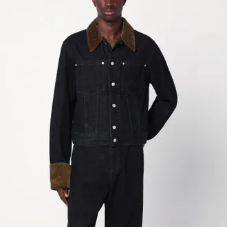 Namacheko Black denim jacket with velvet trim