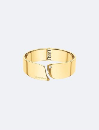 Calvin Klein Womens Minimalist Organic Shape Bangle - Metallic - OS