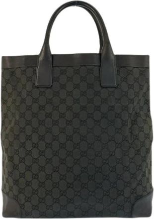 Gucci Pre-owned GG Canvas Leren Tote Bag - Dames - Vintage Shopper - Zwart - ONE Size - Leer - Vintage