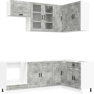 vidaXL Unidad De Cocina Porto 8 Uds. Gris Hormig&oacute;n Vidaxl