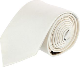Trafalgar Store Sutton Solid Color Silk Necktie in Ivory at Nordstrom