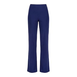 Maliparmi Wide Trousers, female, Blue, Size: L Pantalone Soft Jersey