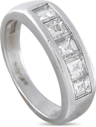 Luxury Bazaar Platinum 1.0ct Diamond Square-Cut Band Ring MF14-063026