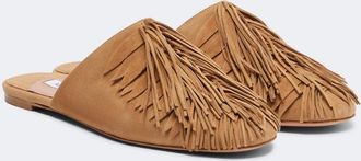 Aquazzura Maverick fringed suede mules