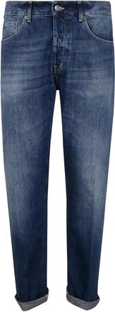 Dondup Blauwe Jeans met Vijf Zakken en Riemlussen - Heren - Slim Fit Jeans - Blauw - W32 - Jeans