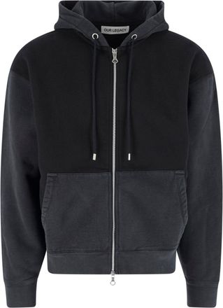 Our Legacy Black Zip-Up Relaxed Hoodie