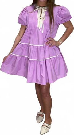 Entro Womens Pintuck Bubble Dress In Lilac