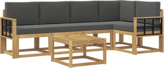 vidaXL Conjunto De Sof&aacute;s De Exterior 6 Uds. Blanco Y Antracita Vidaxl