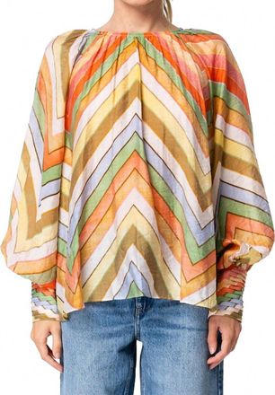 Ciebon Chevron Blouse In Multi