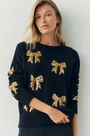 Beach Riot Jolene Bow Crew-Neck Sweater