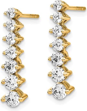 Diamond2Deal 14k Yellow Gold Lab Grown Diamond Drop Dangle Earrings