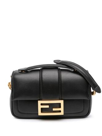 Fendi 2010-2025 Mini Nappa Apolo Chain Baguette shoulder bag - women - Nappa Leather/Leather - One Size - Black