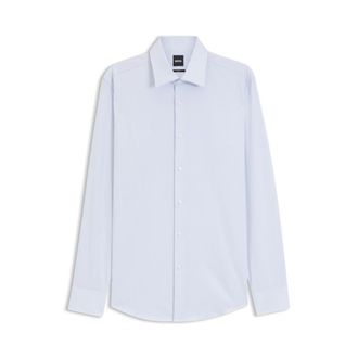 BOSS Slim-fit shirt in Pepita-patterned cotton