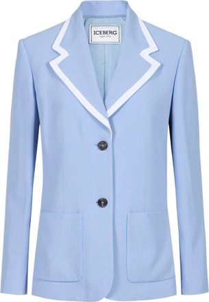 Iceberg Single-breasted Cady Jacket - Dames - Blazers - Blauw - 2XS - Jassen