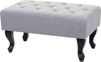 Hhg Hhg - Nunca Usado] Otomana Chesterfield, Taburete Reposapi&eacute;s, Tejido/textil Hidr&oacute;fugo 39x77x47cm, Gris