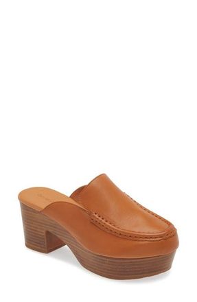 Chocolat Blu Gemm Platform Loafer Mule in Cognac Leather at Nordstrom, Size 8