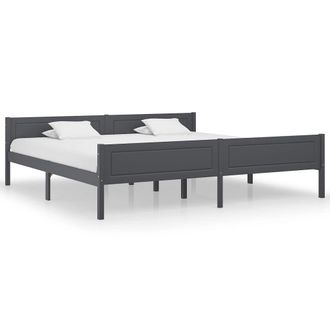 Berkfield Home Bed Frame Solid Pinewood Grey 200x200 cm