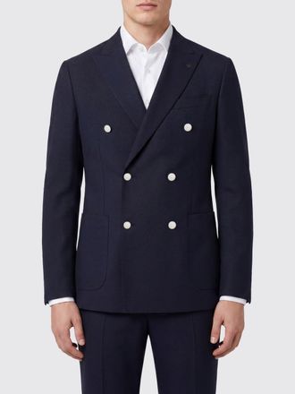 Lardini Blazer doppiopetto in misto lana vergine con rever a lancia