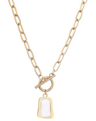 Adornia Adornia 18K Plated Stainless Steel Mother Of Pearl Tarnish-Resistant Toggle Necklace