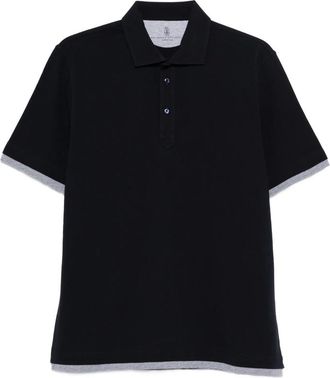 Brunello Cucinelli Buttoned Trim Polo Shirt