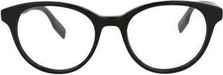 Alexander McQueen 47mm Oval Optical Glasses in Black Black Transparent at Nordstrom Rack