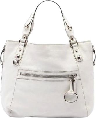 Gucci Bolso Tote de Cuero Pre-owned - Pre-owned - Mujer - Blanco - ONE SIZE