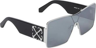 Off-white Accessoires, unisex, Grijs, ONE Size, Zilveren Spiegelende Zonnebril Aspen Stijl
