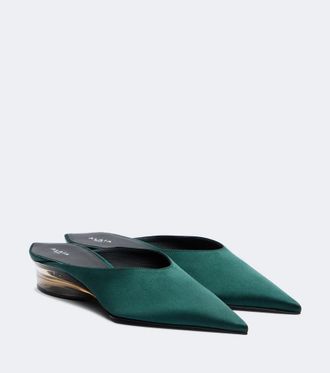 Alaia Ala&iuml;a Invisible satin wedge mules