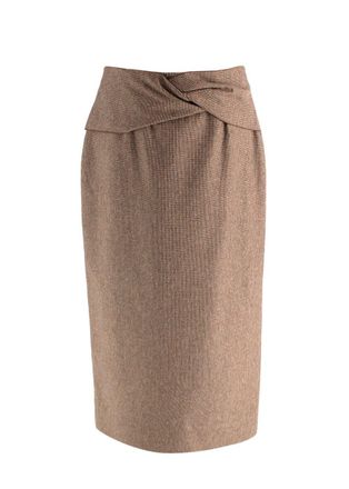 Rochas Brown Wool Midi Skirt Size S