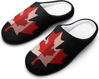 Generic Canadian Flag Maple Leaf Womens Slippers Winter Warm House Shoes Indoor Outdoor Hotel Slipper