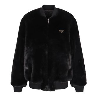 Prada Chaqueta Bomber Reversible de Eco-fur y Re-Nylon - Jackets - Mujer - Negro - S