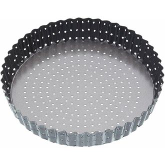 Kitchen Craft masterclassKitchenCraft Stampo per quiche con fori Doppio strato Antiaderente BPA Free dede Acciaio al carbonio 23 cm